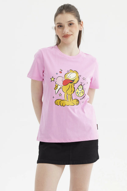 Polera Garfield Rosada