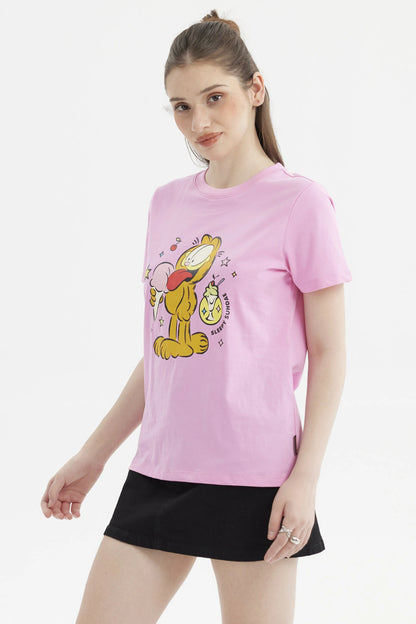 Polera Garfield Rosada