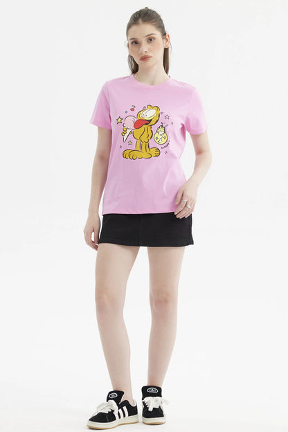 Polera Garfield Rosada