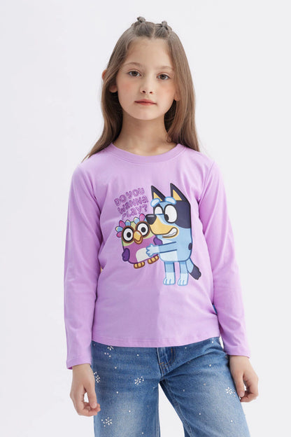 Polera Bluey Lila Claro