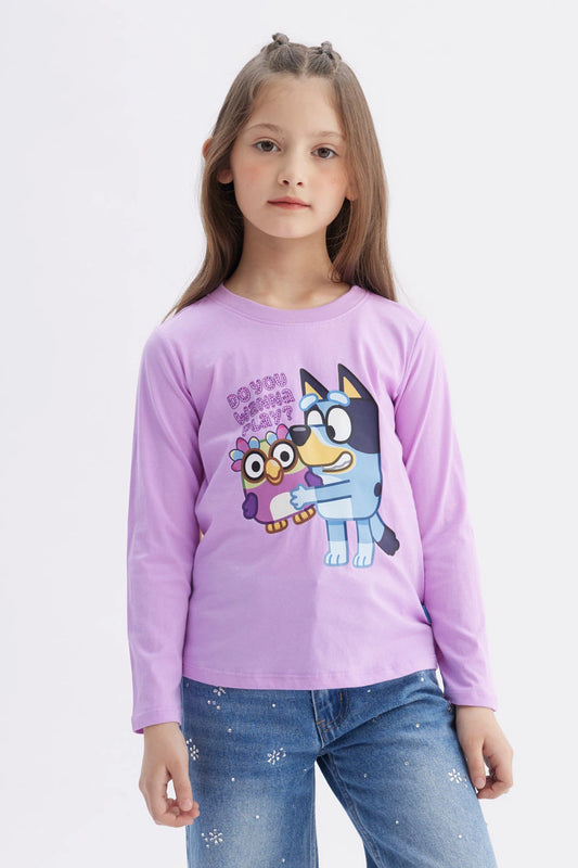 Polera Bluey Lila Claro