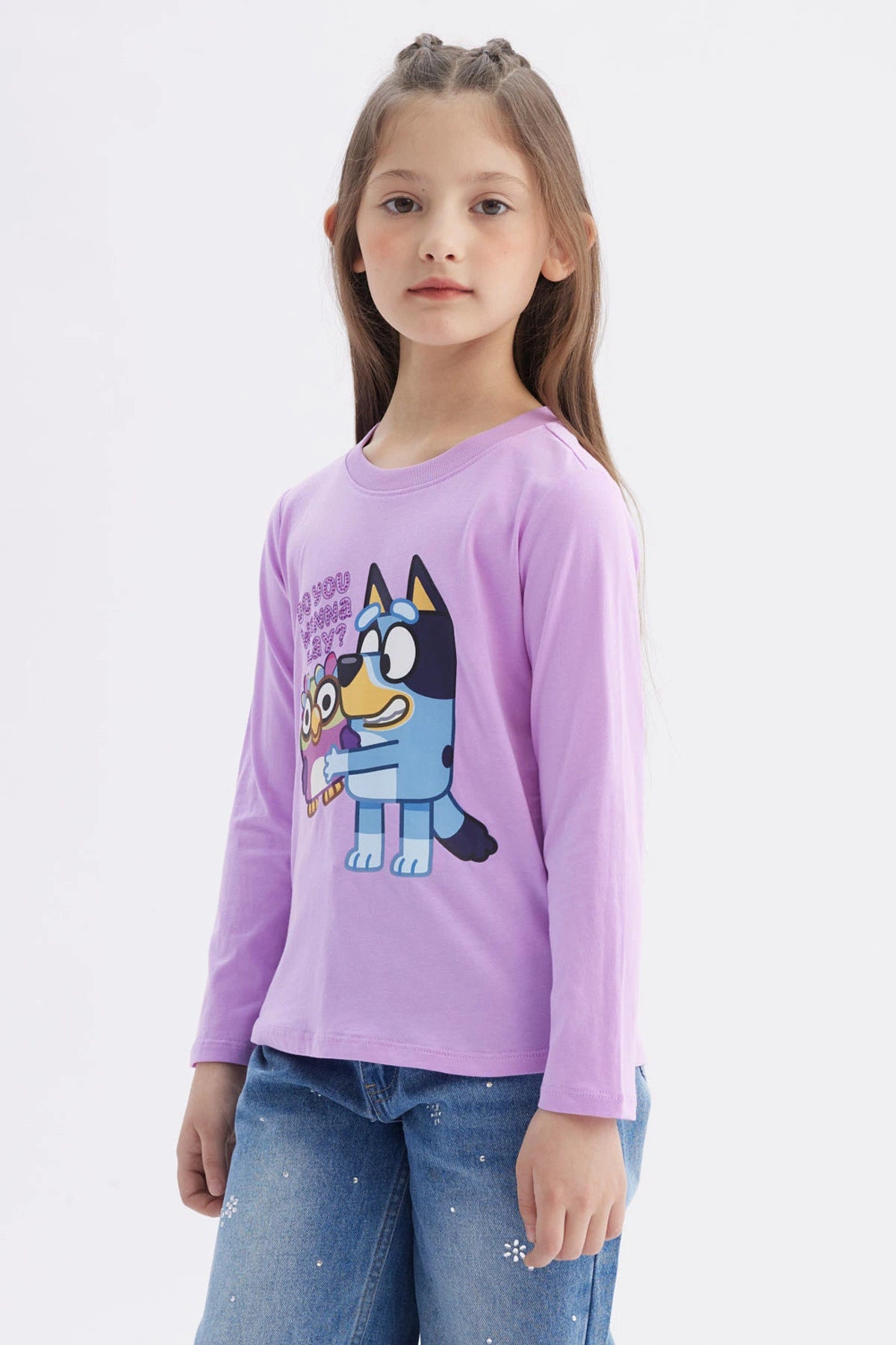 Polera Bluey Lila Claro