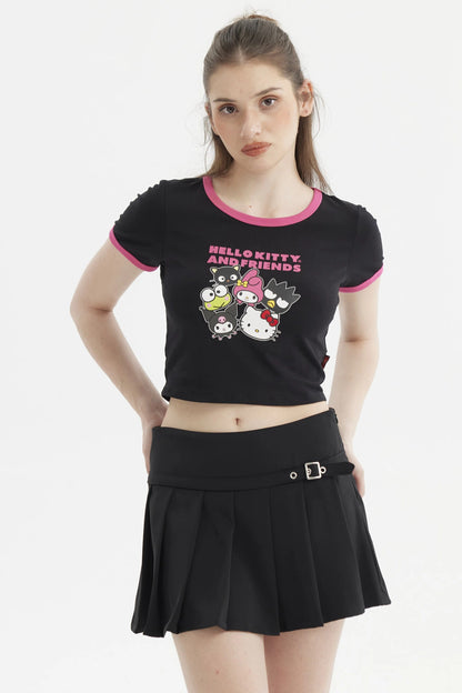 Polera Hello Kitty Y Sus Amigos Negra