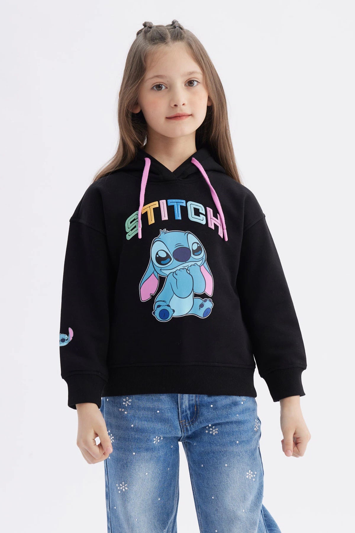 Polerón Stitch Negro