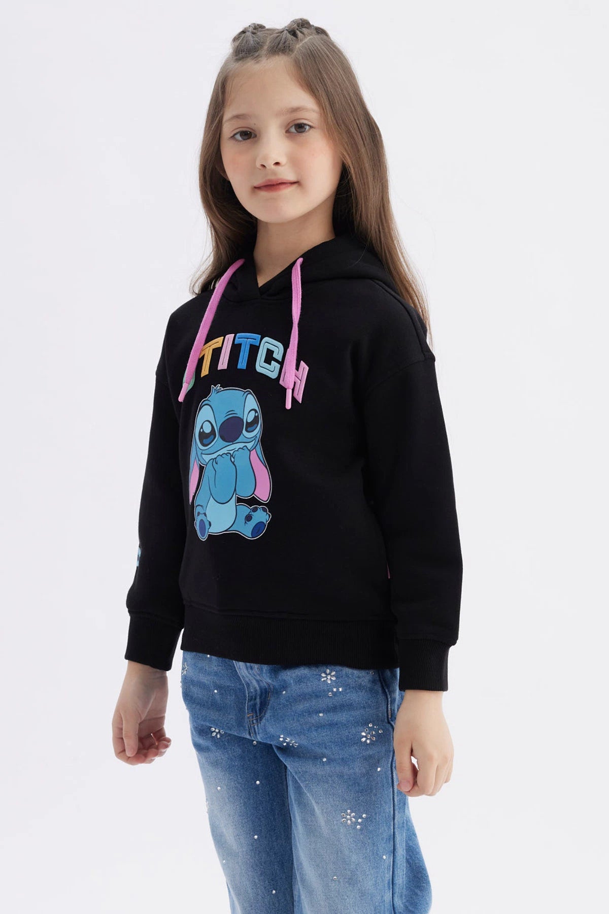 Polerón Stitch Negro