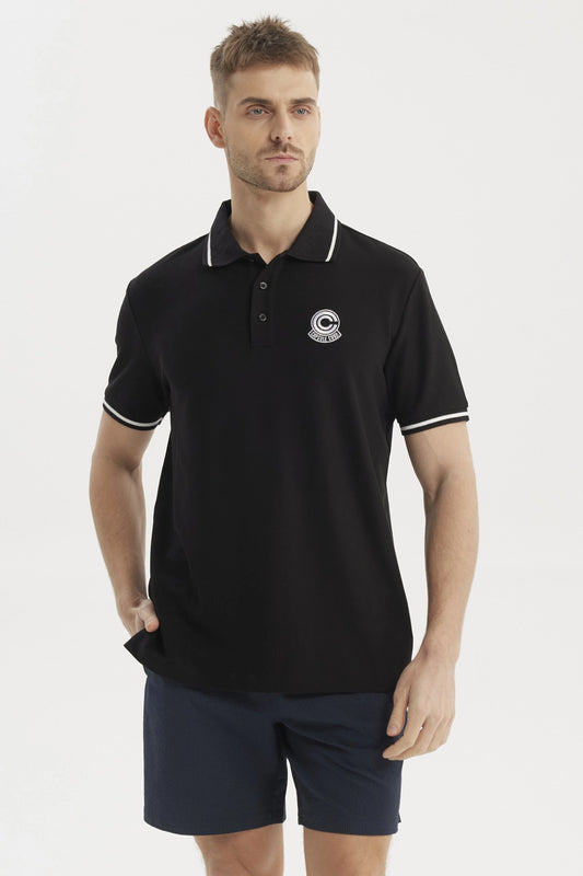 Polera Hombre Dragon Ball "Capsule Corp." Negra