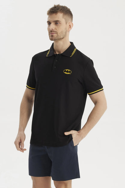 Polera Piqué Batman Negra