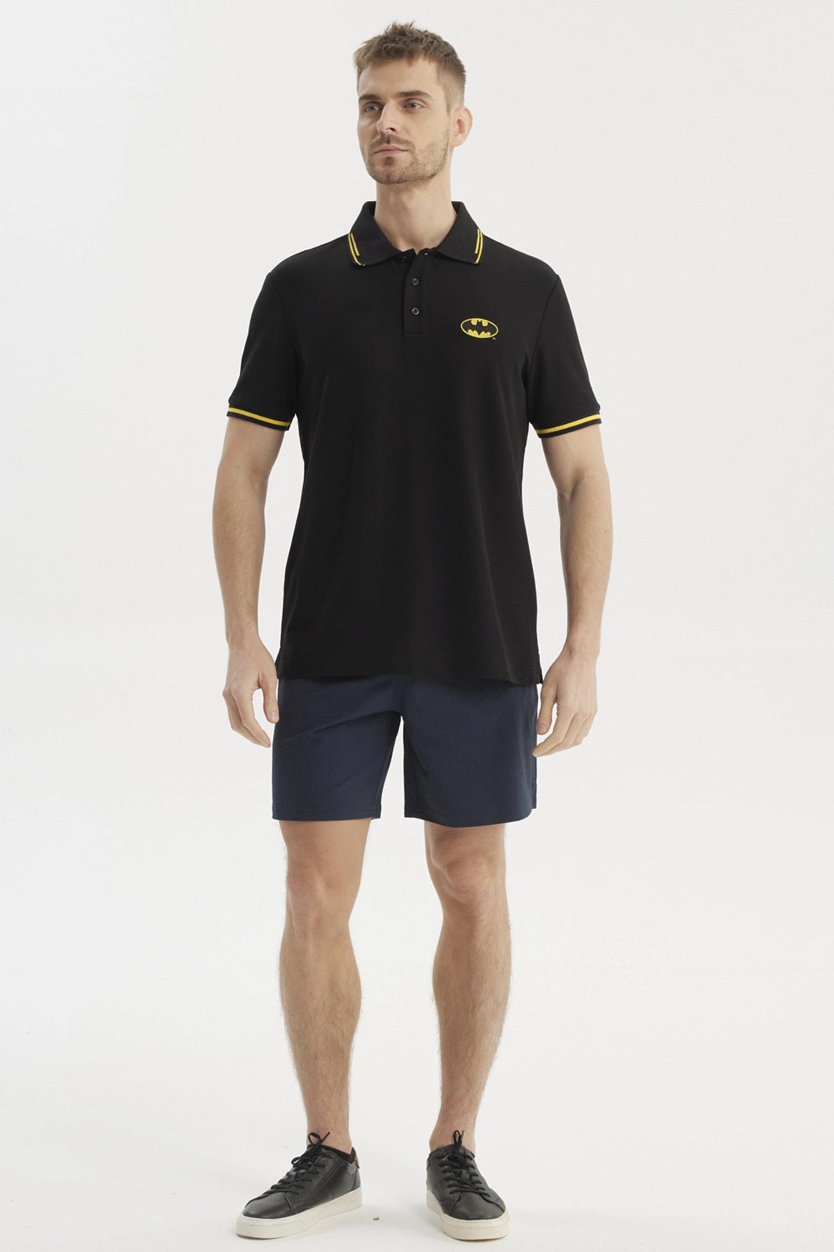 Polera Piqué Batman Negra