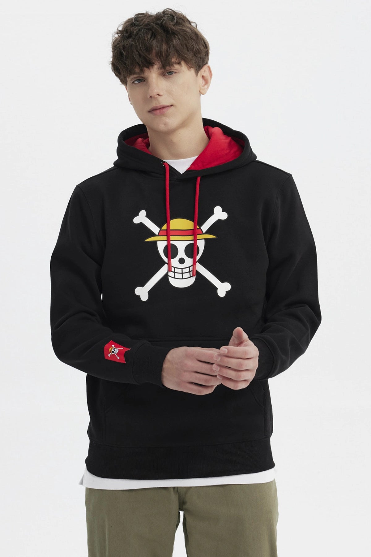 Polerón One Piece Jolly Roger Negro