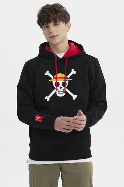 Polerón One Piece Jolly Roger Negro