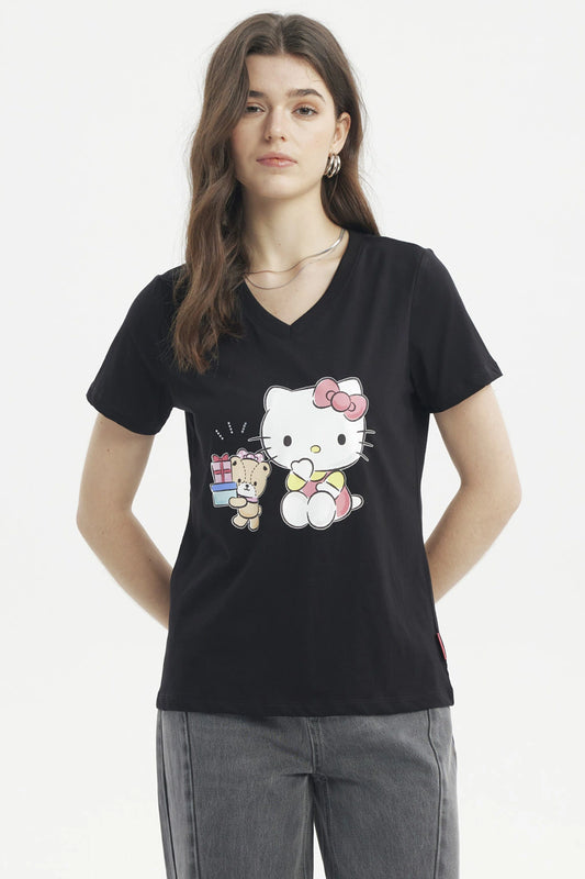 Polera Hello Kitty Negra