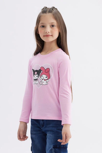 Polera Kuromi & My Melody Rosada