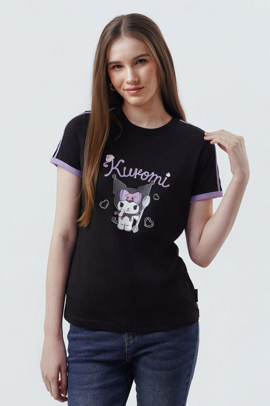 Polera Mujer Kuromi Negra