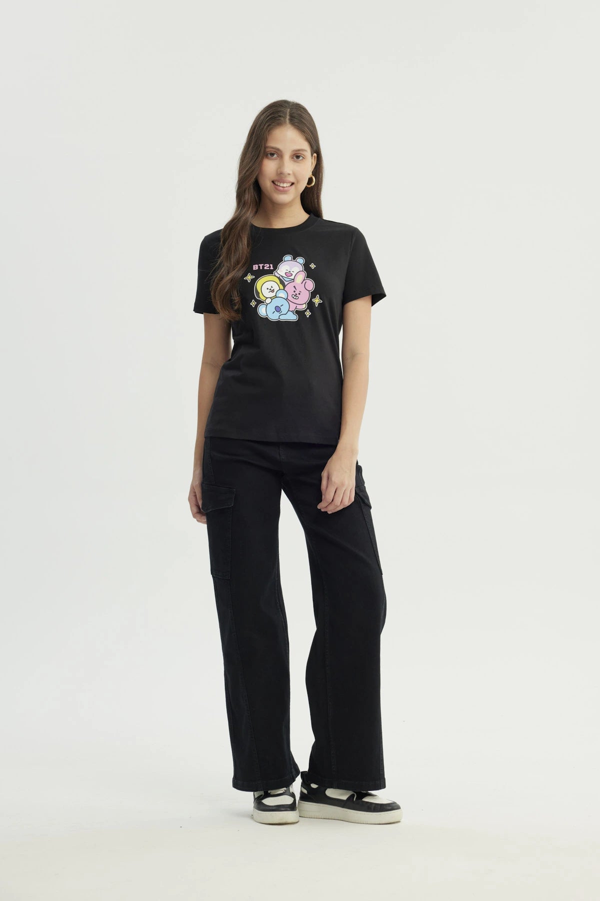 Polera Mujer Bt21 Negra
