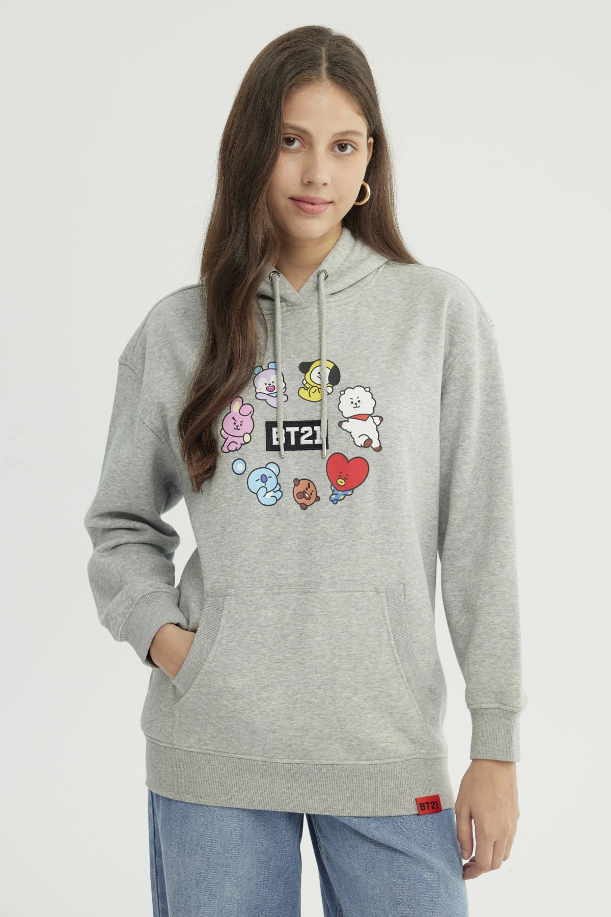 Polerón Mujer Bt21 Gris Melange