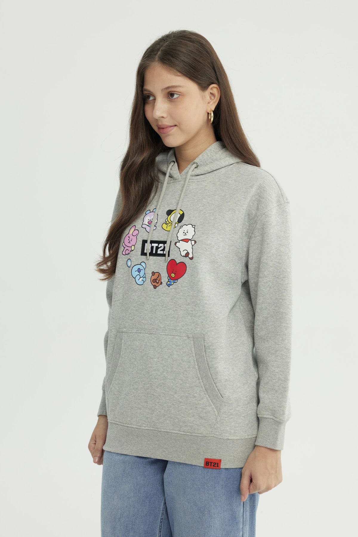 Polerón Mujer Bt21 Gris Melange