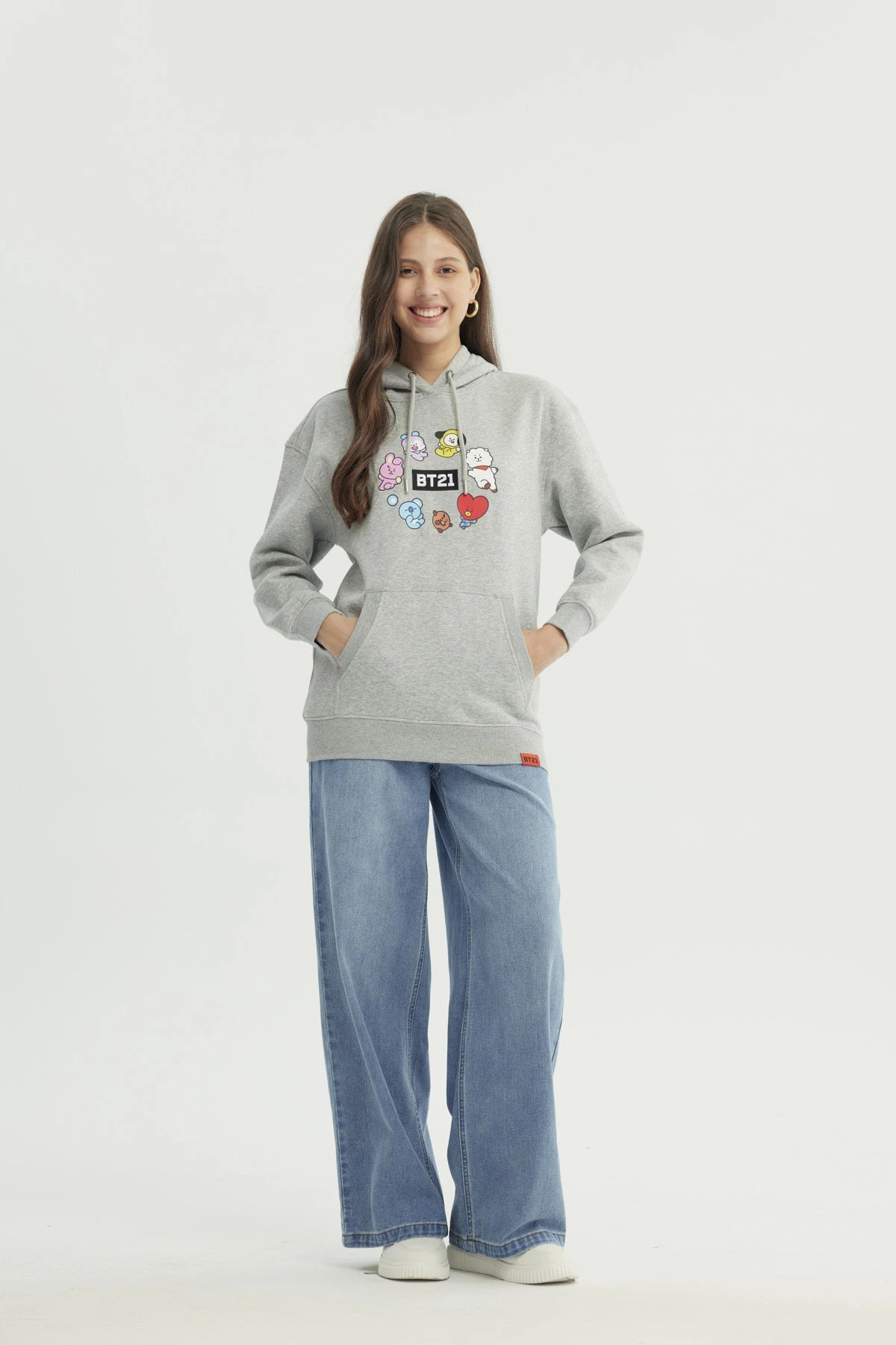 Polerón Mujer Bt21 Gris Melange