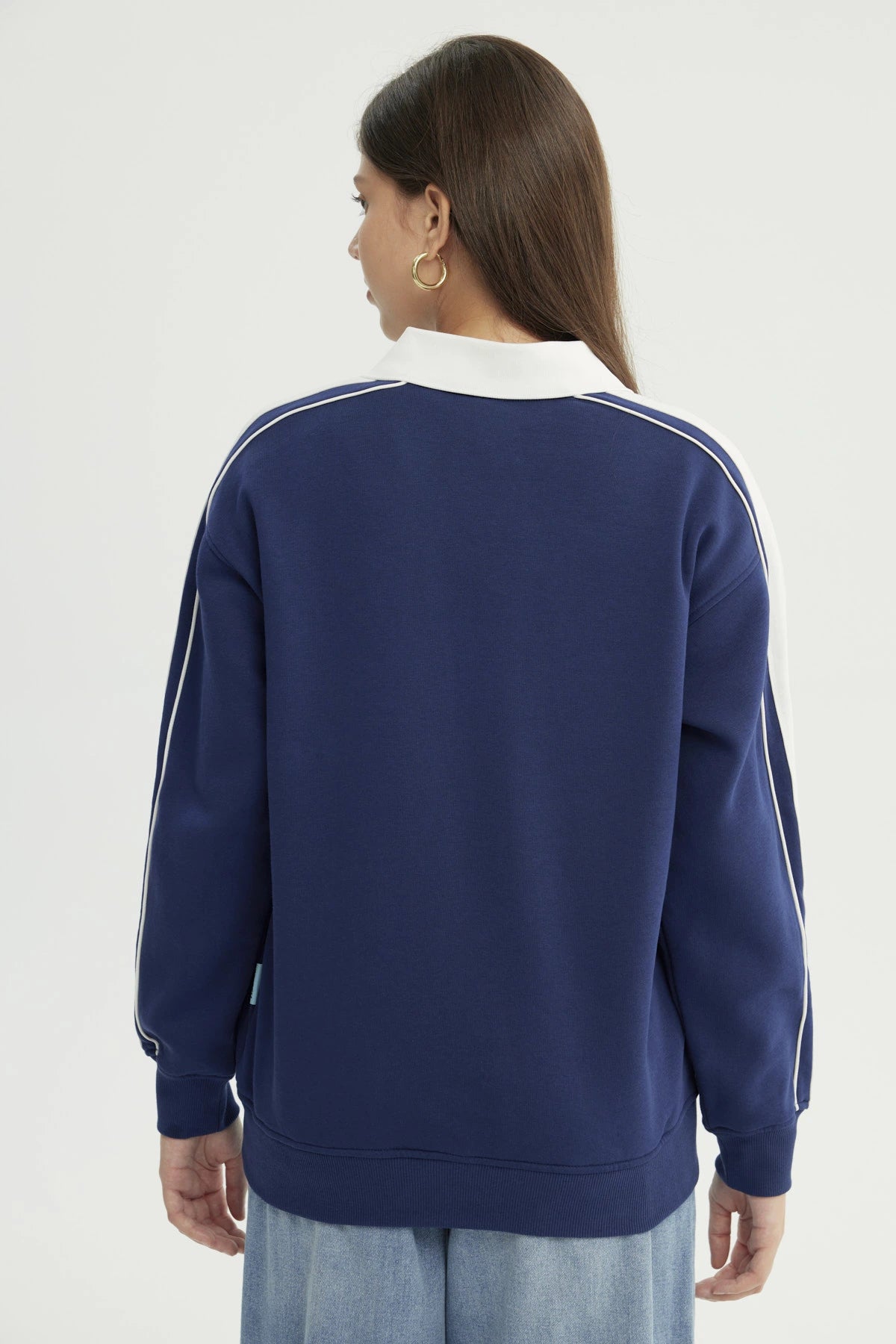 Polerón Mujer Stitch Azul Marino