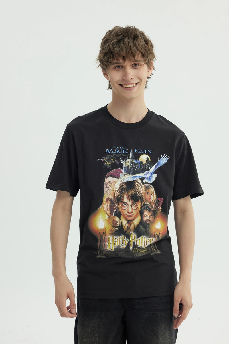 Polera Hombre Harry Potter Negra
