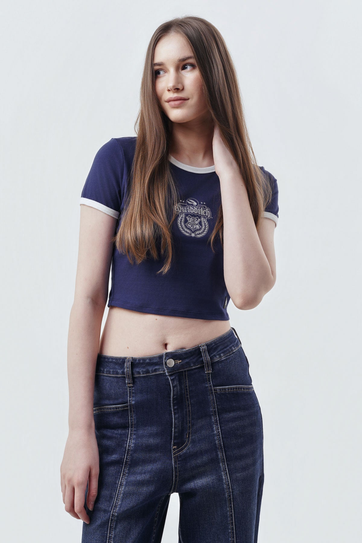 Polera Mujer Harry Potter Quidditch Azul Marino