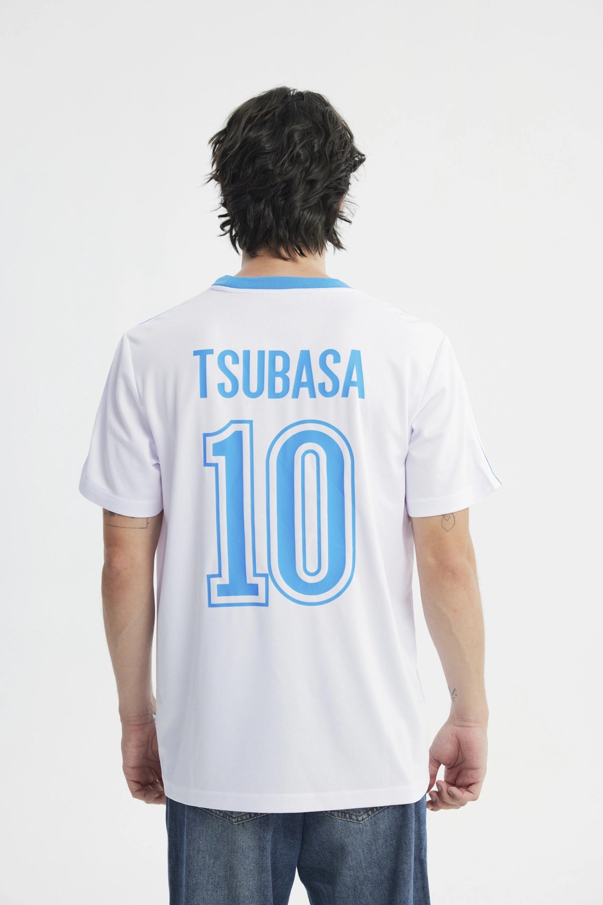 Polera Hombre Capitán Tsubasa Blanca