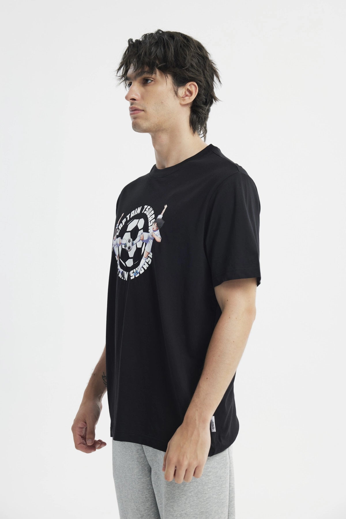 Polera Hombre Capitán Tsubasa Negra