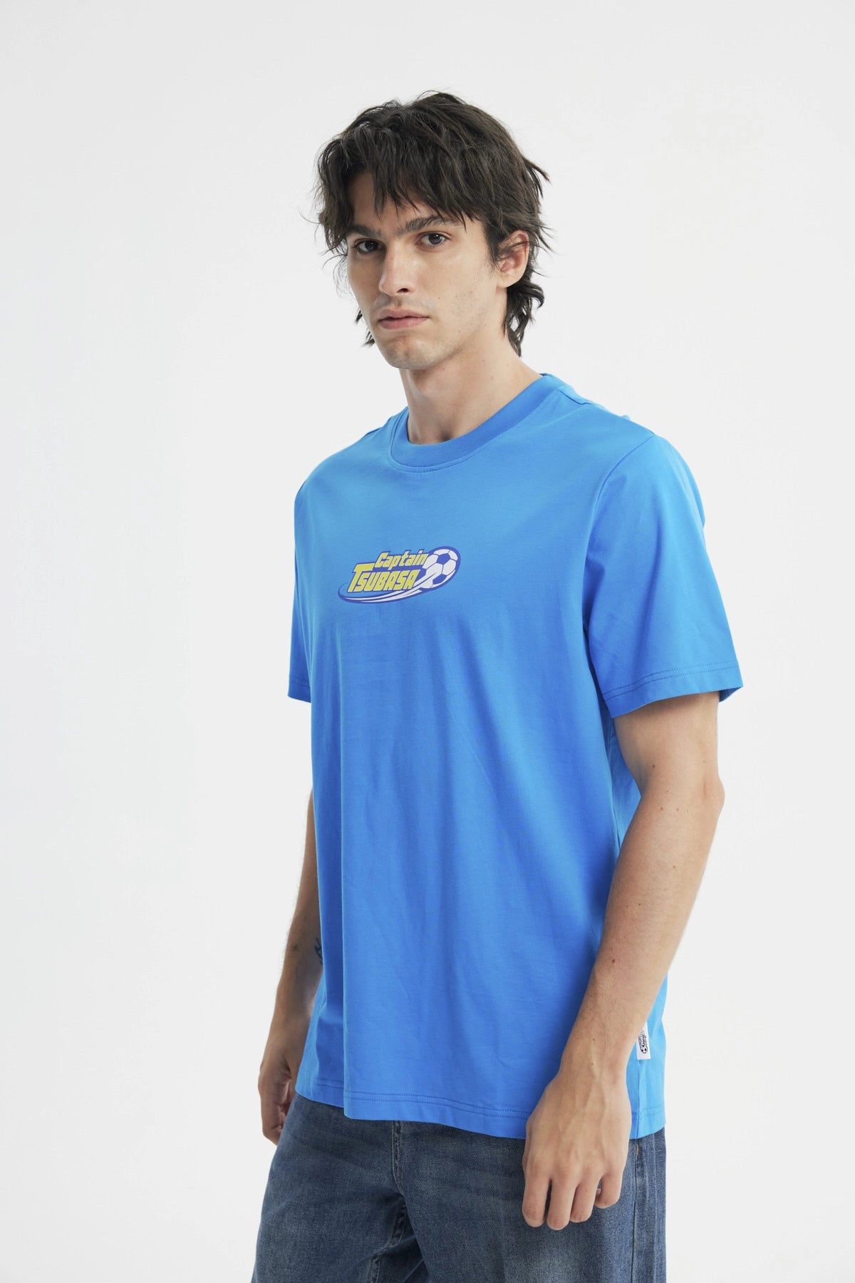 Polera Hombre Capitán Tsubasa Azul
