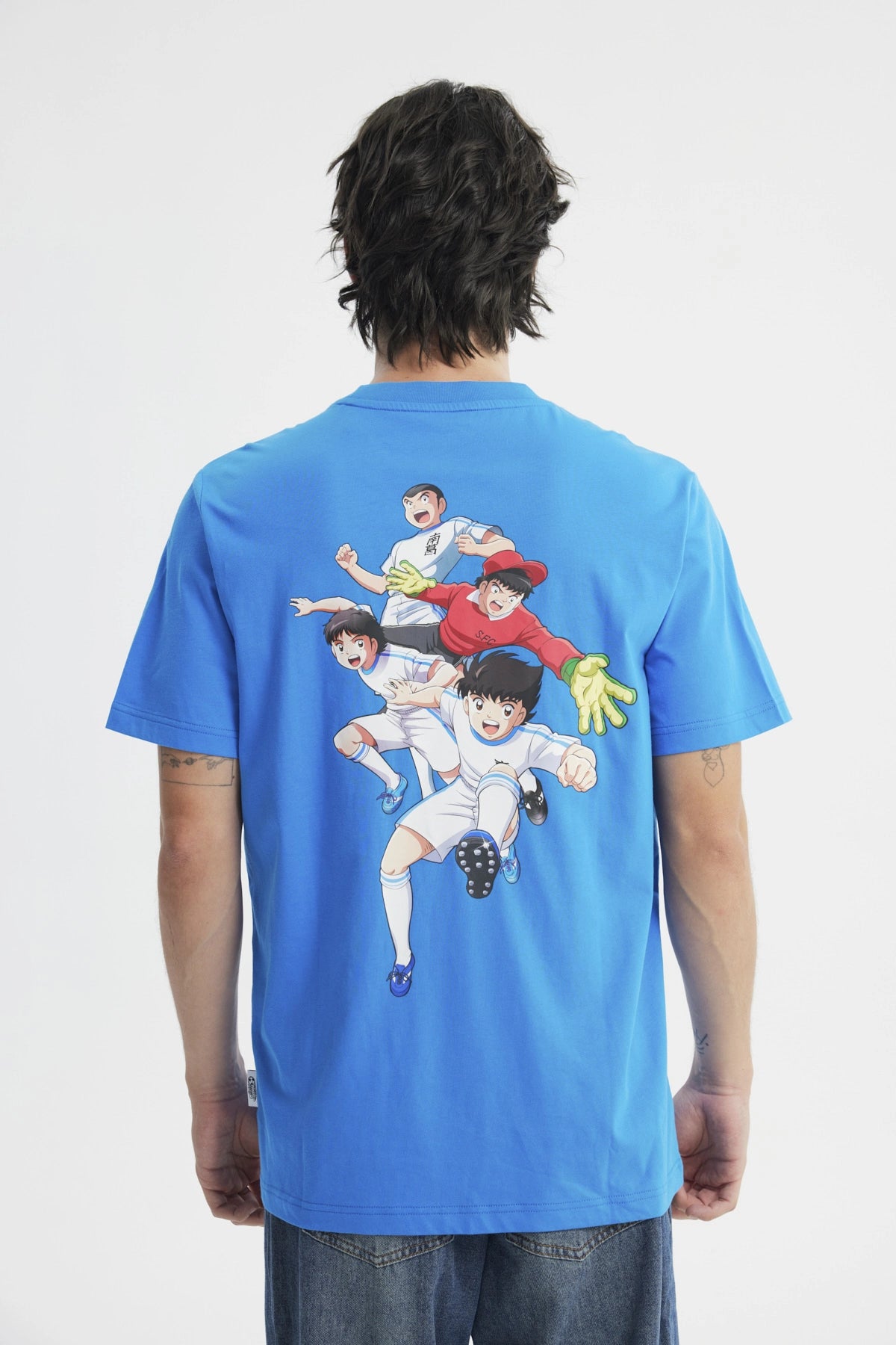 Polera Hombre Capitán Tsubasa Azul