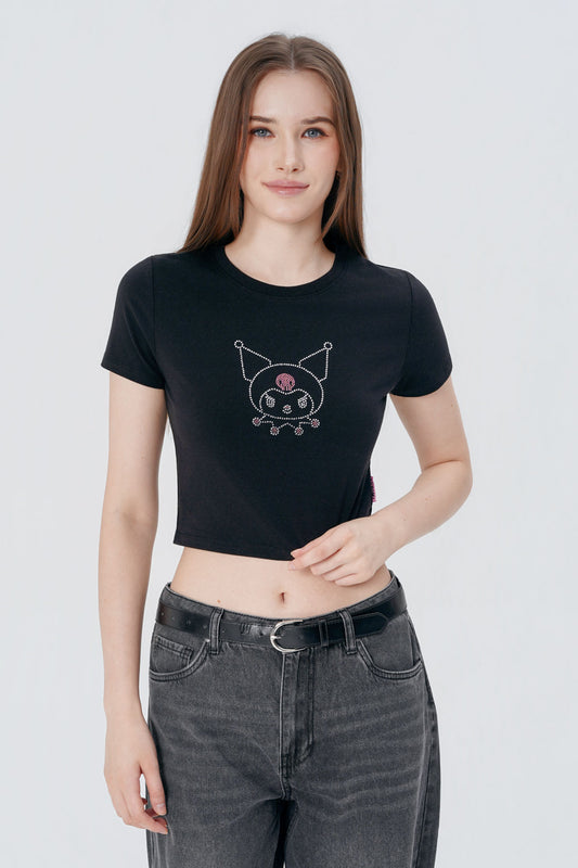 Polera Mujer Kuromi Negra