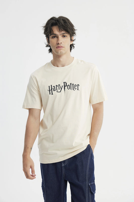 Polera Hombre Harry Potter Beige