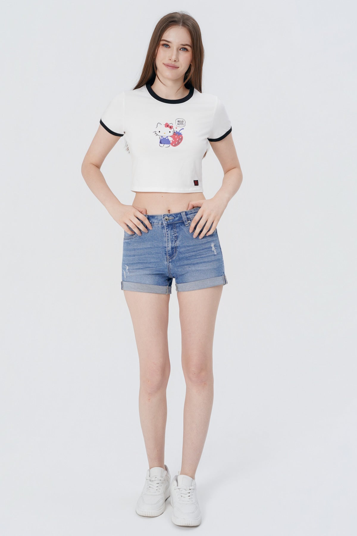 Polera Mujer Hello Kitty Blanco