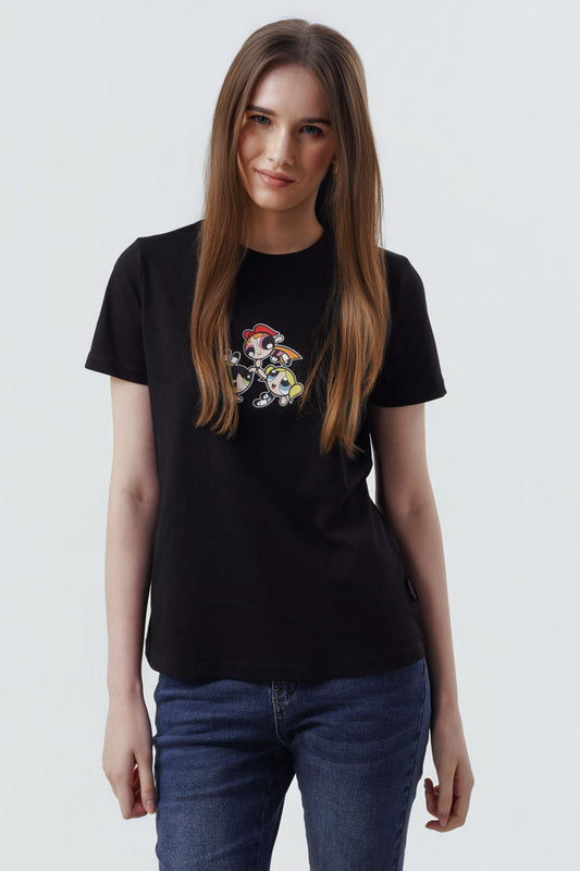 Polera Mujer Las Chicas Superpoderosas Negra