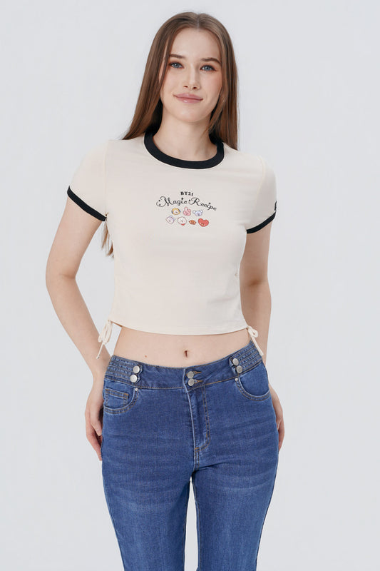 Polera Mujer Bt21 Crudo