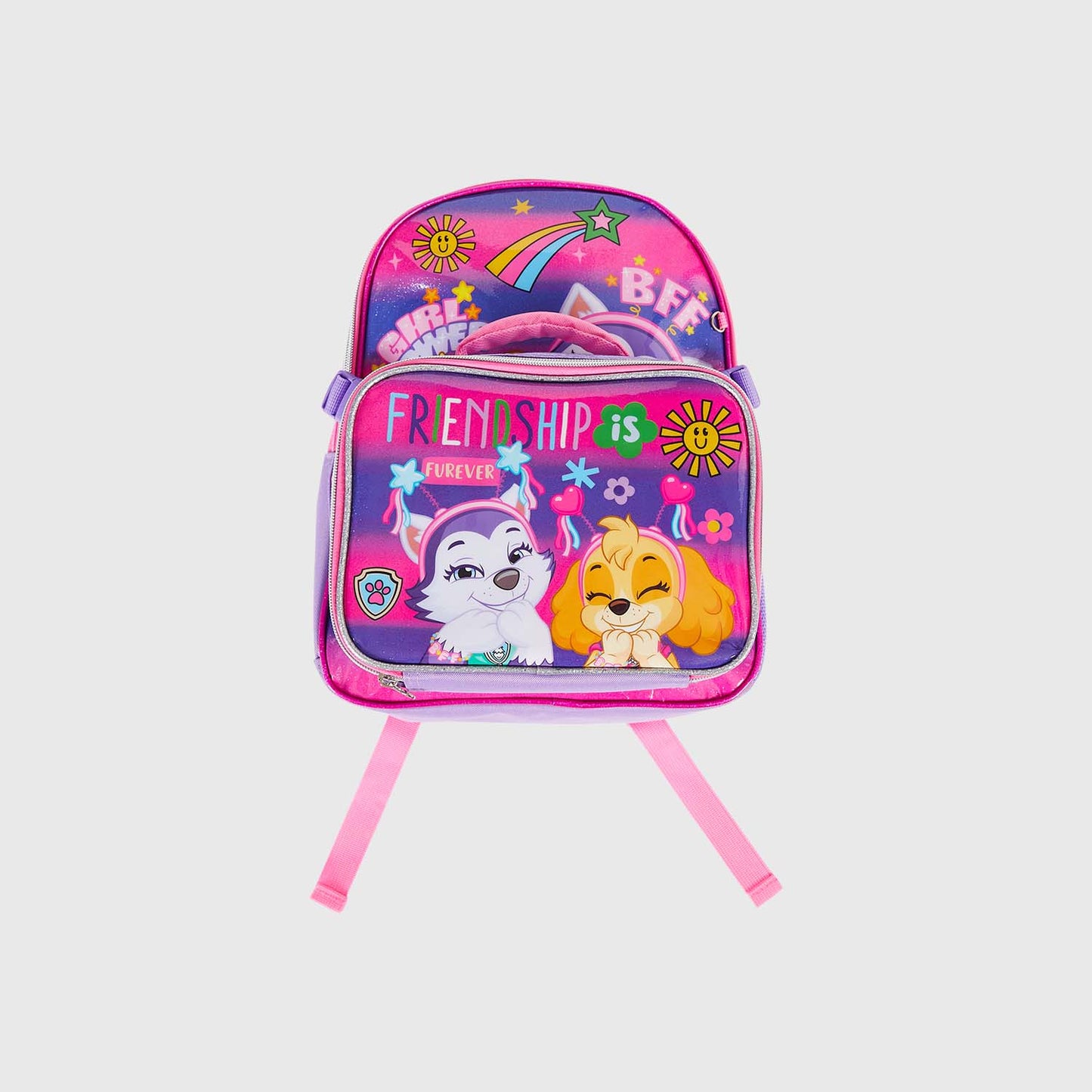 Mochila Escolar Infantil Lonchera Paw Patrol Rosado