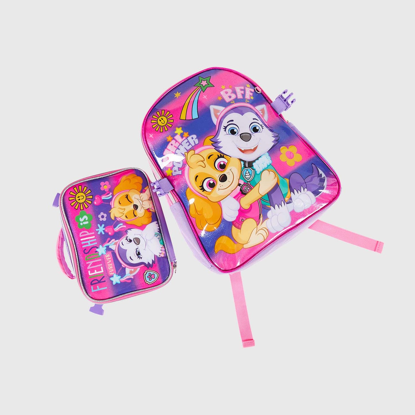 Mochila Escolar Infantil Lonchera Paw Patrol Rosado